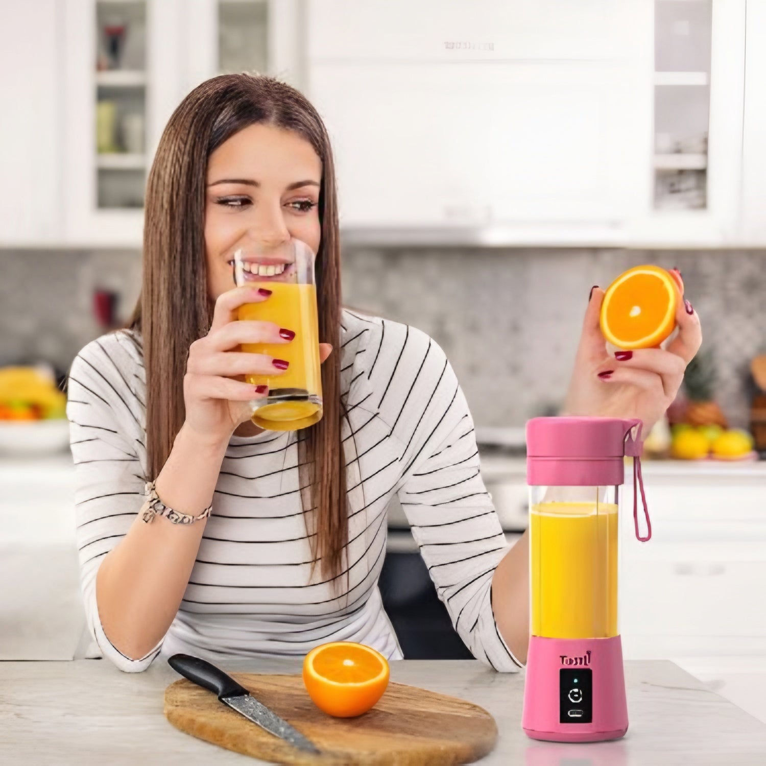 Portable USB Rechargeable Mini Blender – Fresh & Healthy Anytime, Anywhere!